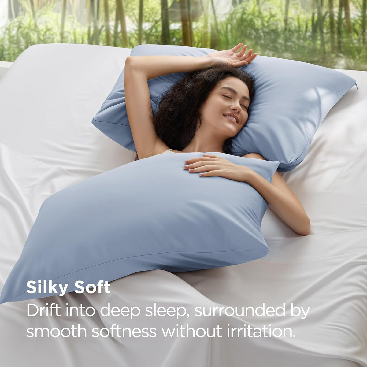 Bedsure Zipper Pillow Cases Queen Size from Rayon Derived from Bamboo