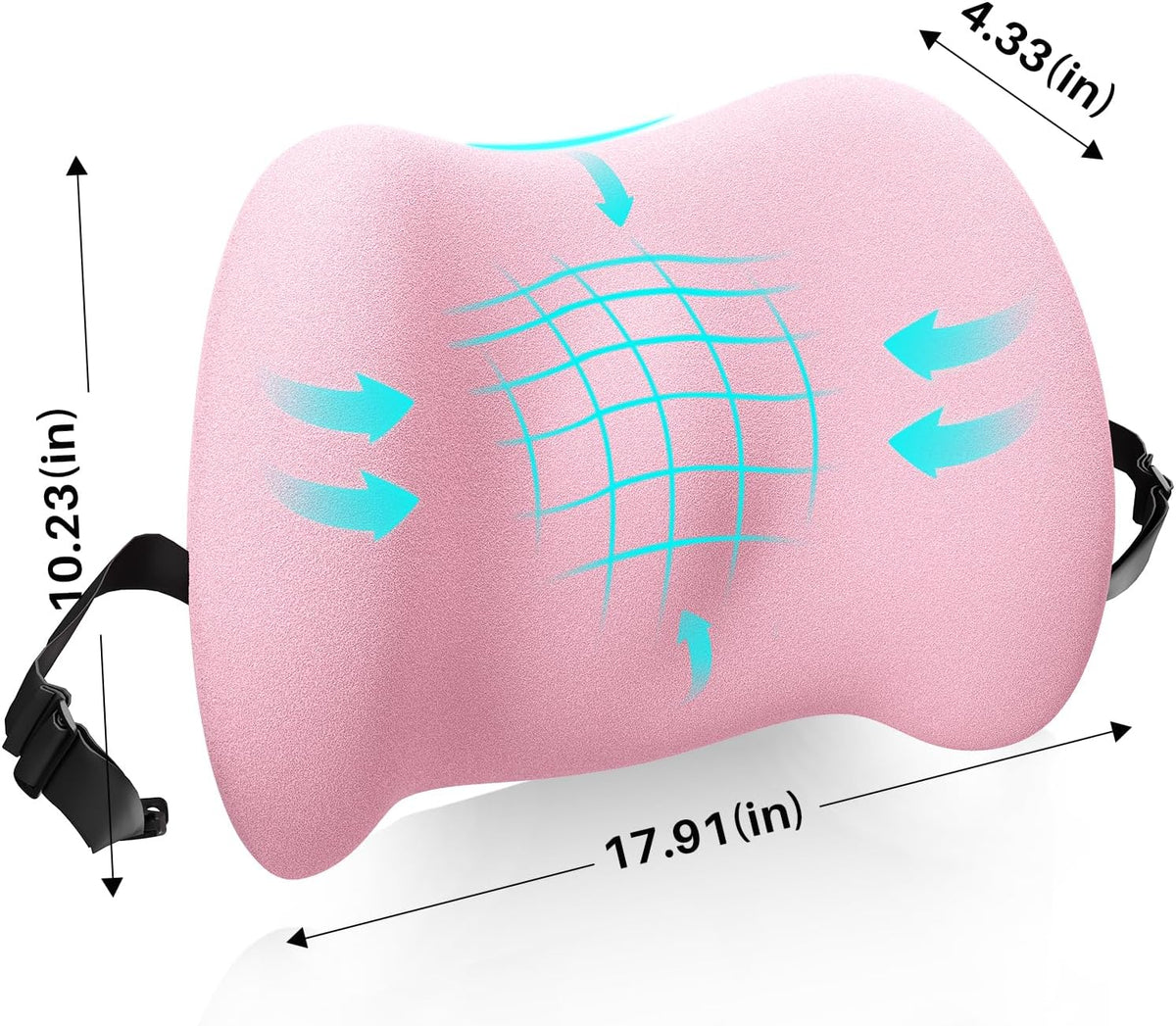 Lumbar Support Pillow for Office Chair, Memory Foam Car Back Cushion