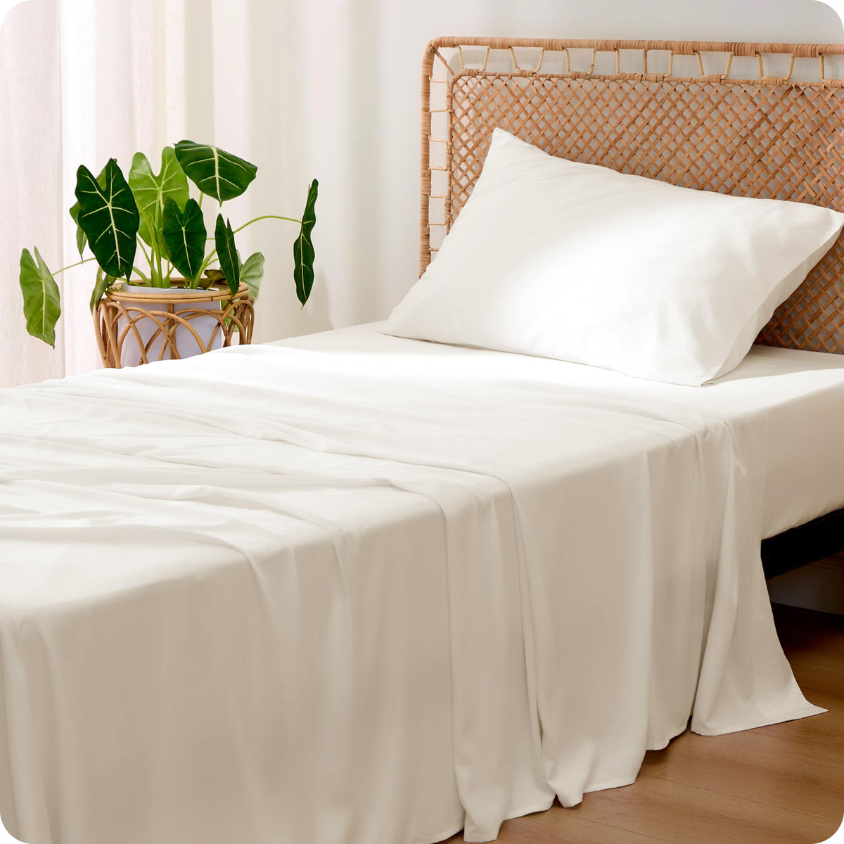 Bedsure PureWoven 100% Rayon Derived from Bamboo, King Size Sheets Set