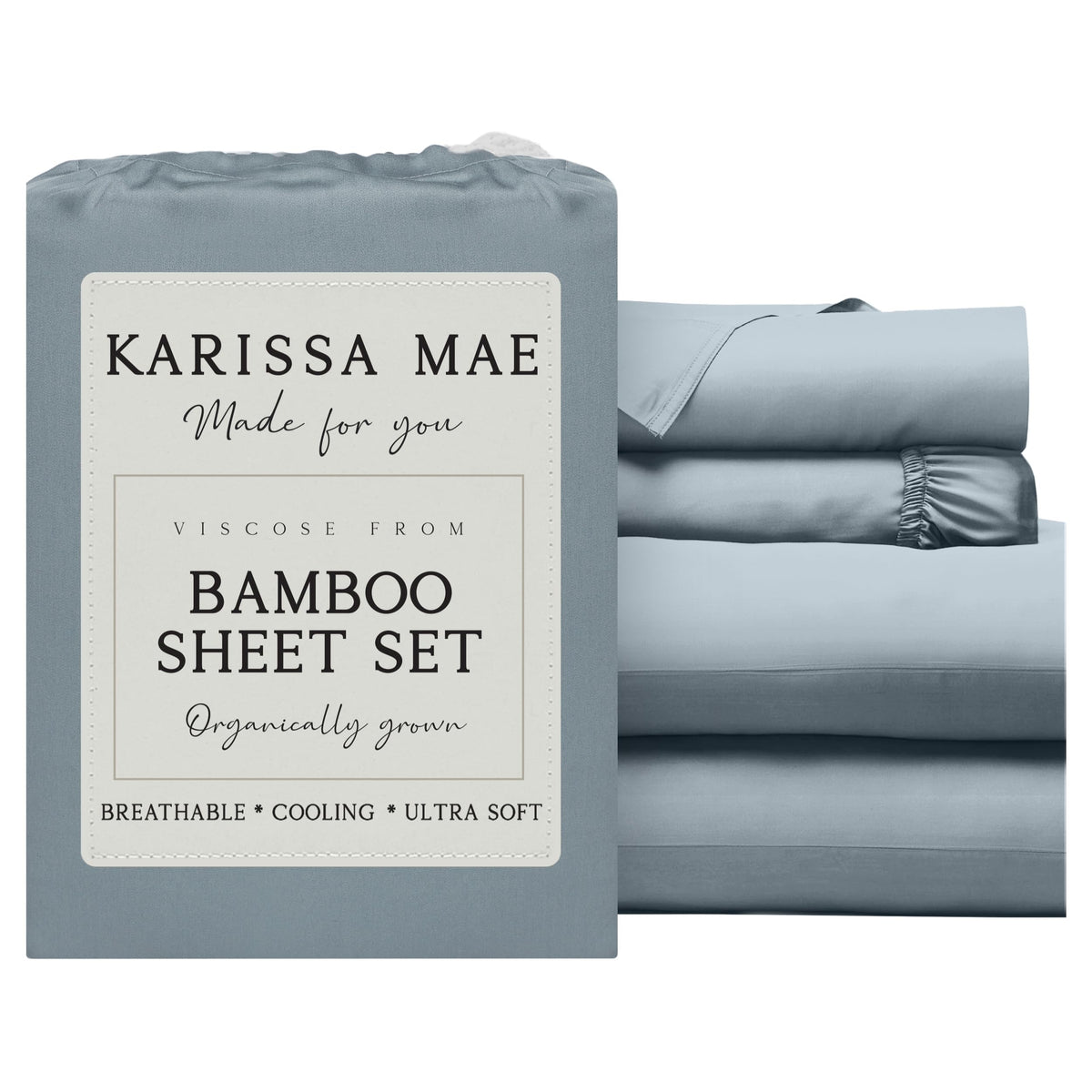KARISSA MAE 7 Piece Luxury Bamboo Viscose Split King Sheets, FSC Certified