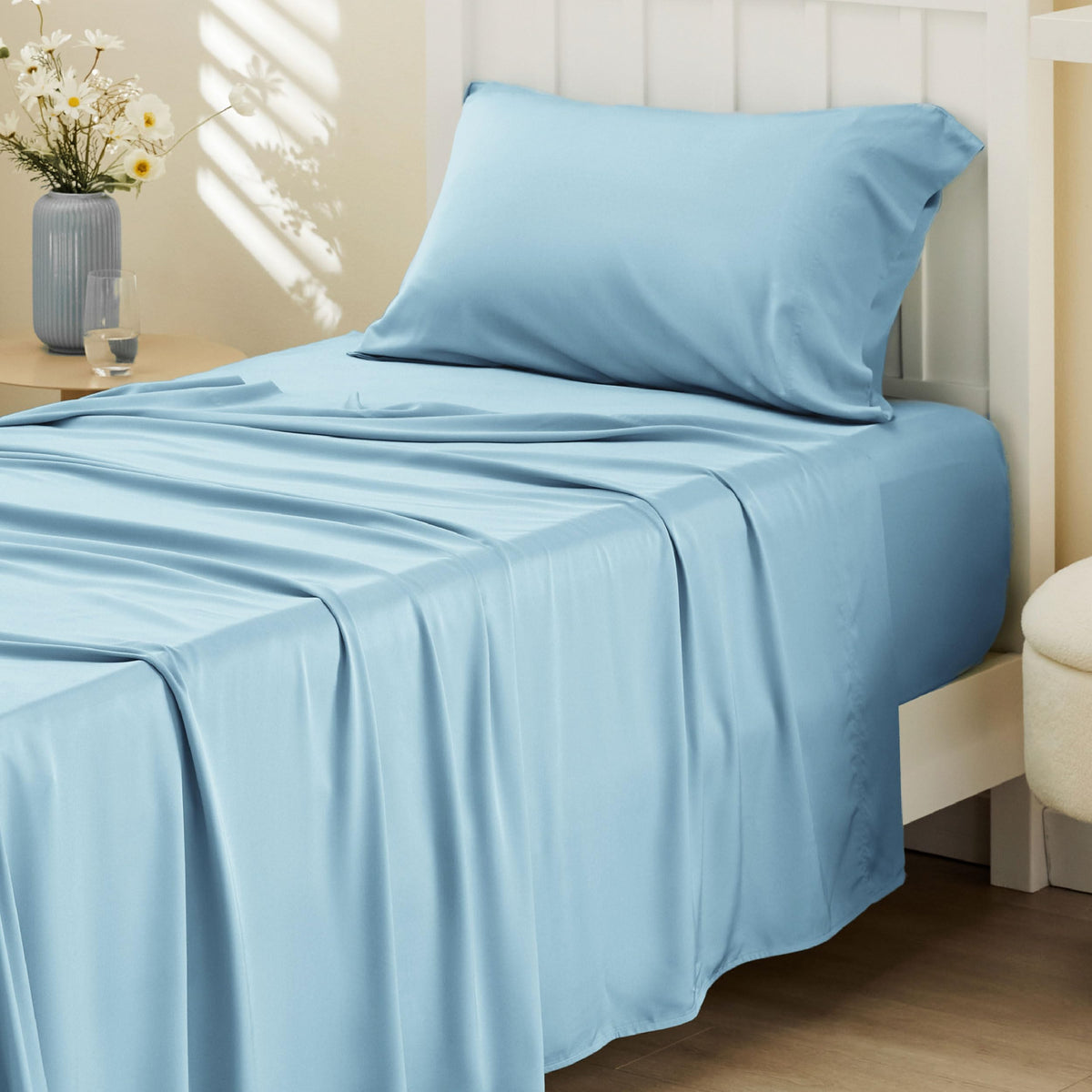 Bedsure PureWoven 100% Rayon Derived from Bamboo, Queen Sheets, 4 Pieces