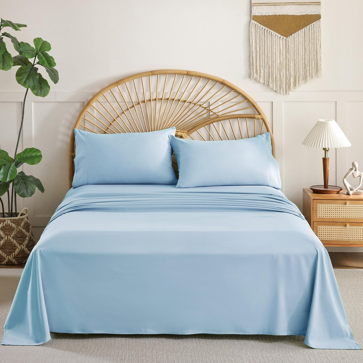 Full Size Sheet Sets, 4 Piece 15" Deep Pocket Full Sheet Set - White