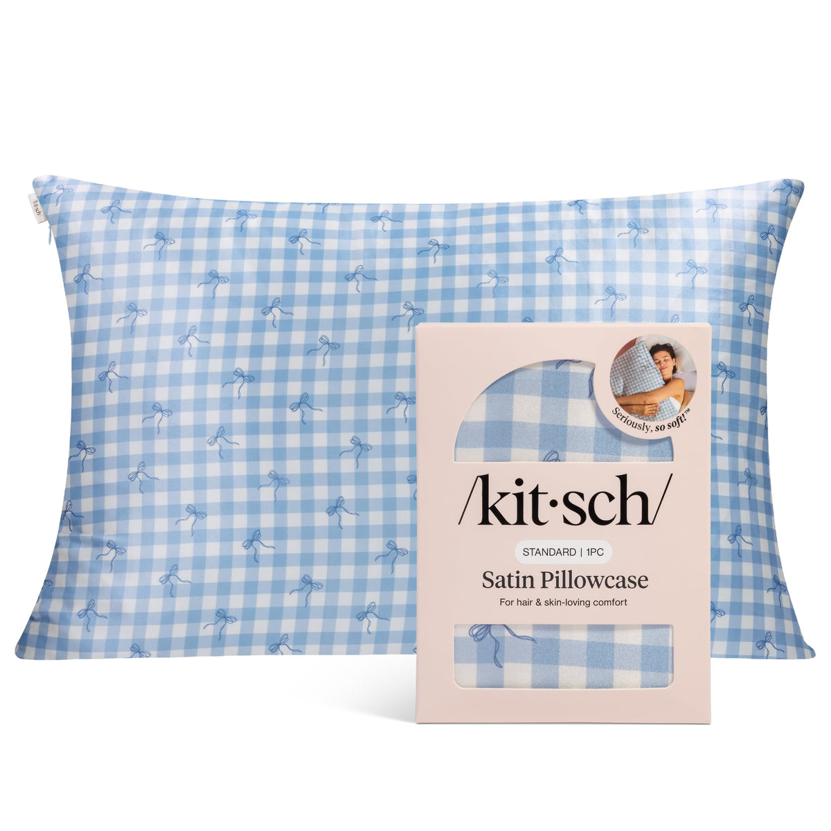 Kitsch Satin Pillowcase with Zipper - 2 pcs Standard Size, Aura