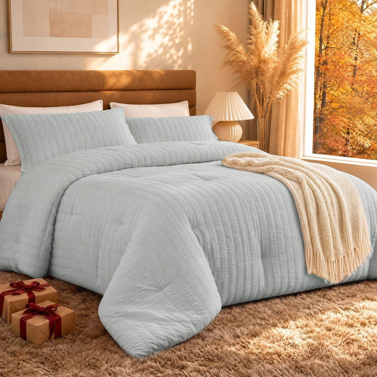 Quataly Cooling Comforter Set Twin Size Breathable Comforter with Sheets