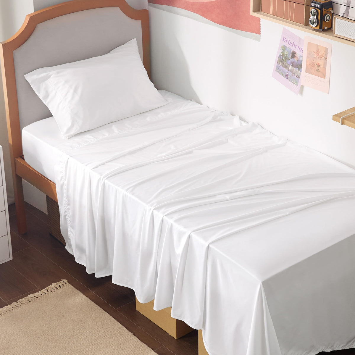 Bedsure PureWoven 100% Rayon Derived from Bamboo, Queen Sheets, 4 Pieces