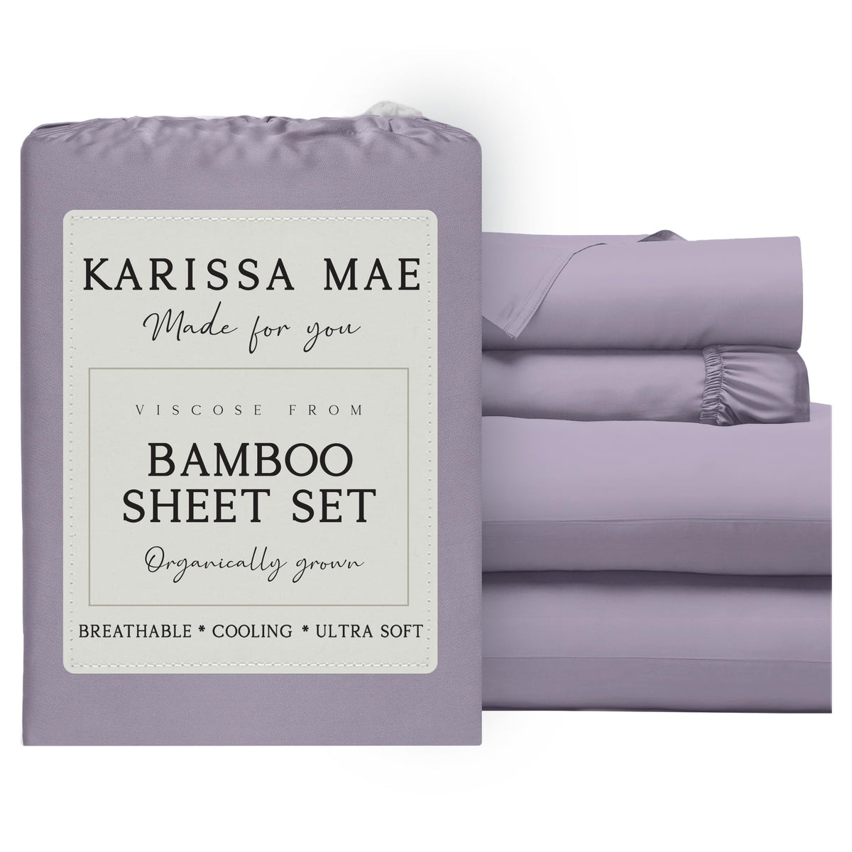 KARISSA MAE 7 Piece Luxury Bamboo Viscose Split King Sheets, FSC Certified