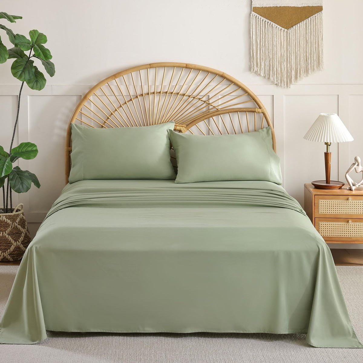 Full Size Sheet Sets, 4 Piece 15" Deep Pocket Full Sheet Set - White