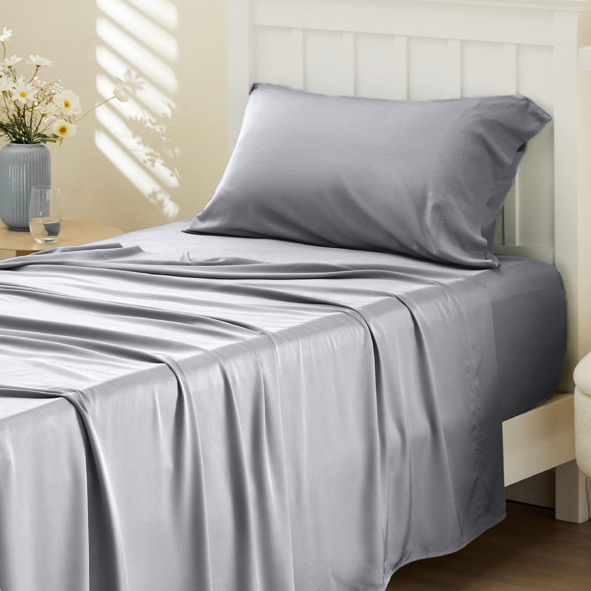Bedsure PureWoven 100% Rayon Derived from Bamboo, Queen Sheets, 4 Pieces