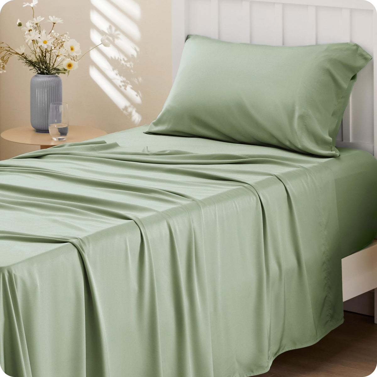 Bedsure PureWoven 100% Rayon Derived from Bamboo, King Size Sheets Set