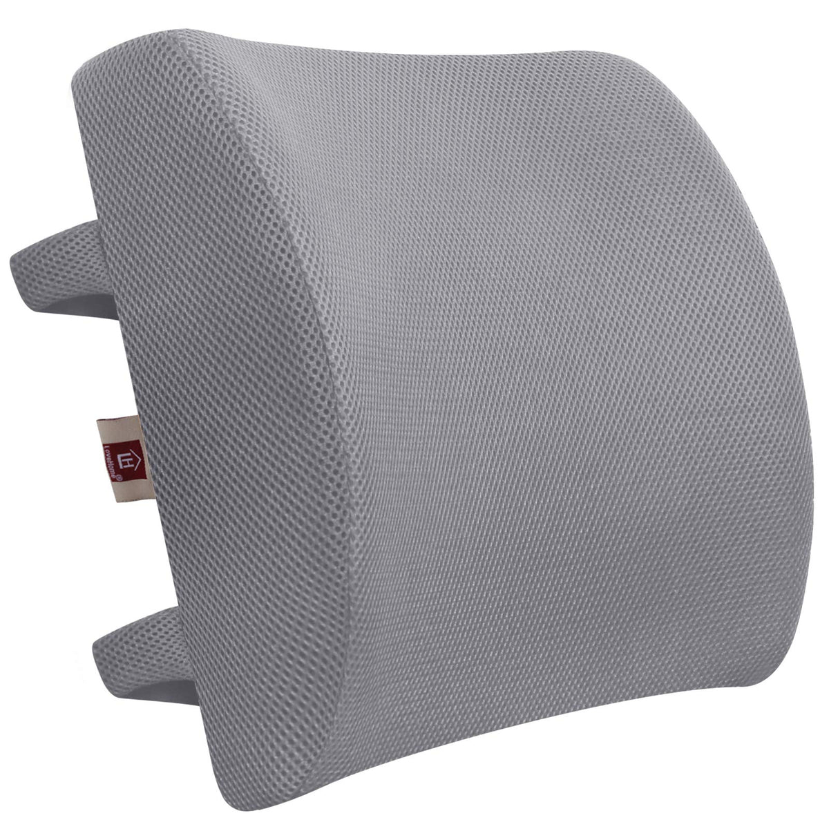 Lumbar Pillow for Chair and Car, Back Support for Office, Memory Foam Cushion with Mesh Cover - Black