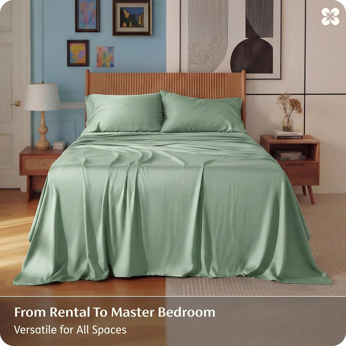 Bedsure PureWoven 100% Rayon Derived from Bamboo, Queen Sheets, 4 Pieces