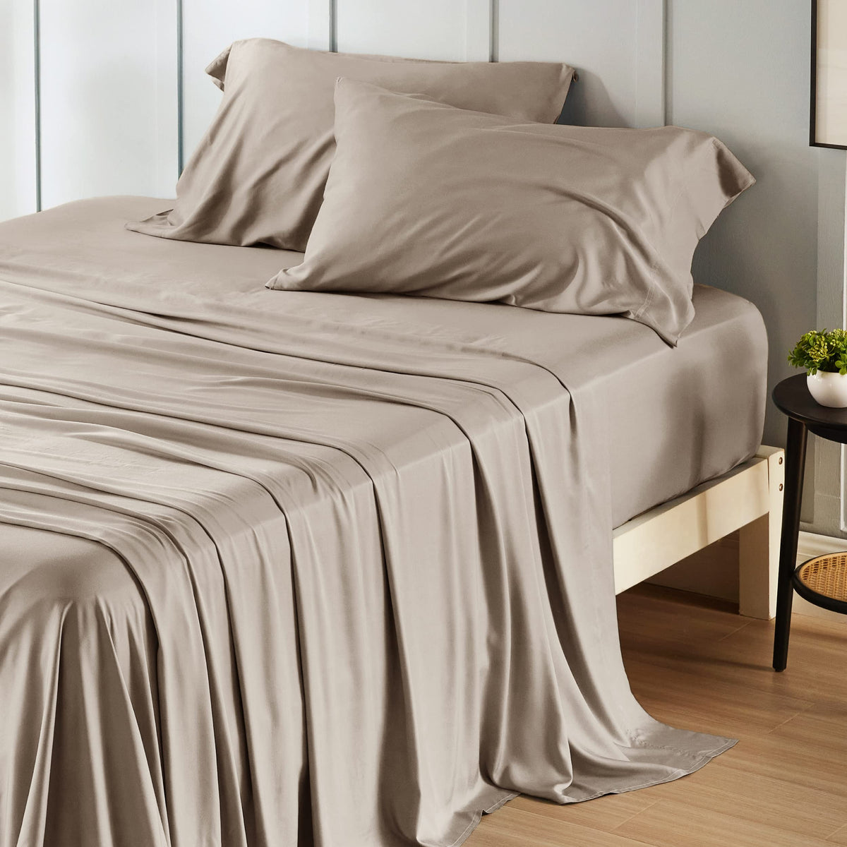 Bedsure PureWoven 100% Rayon Derived from Bamboo, Queen Sheets, 4 Pieces