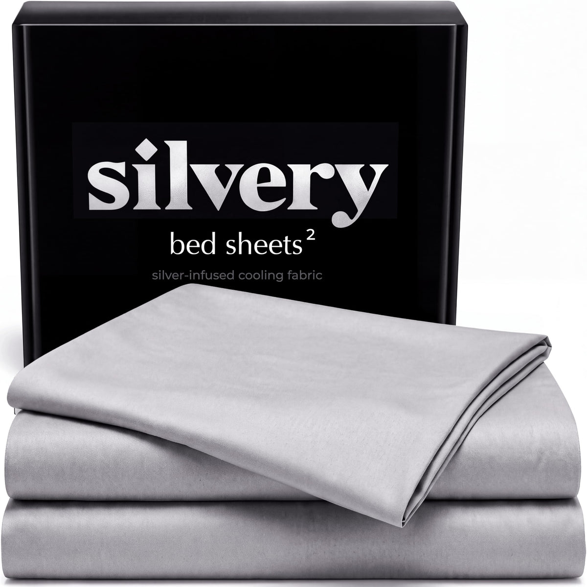 Silvery Silver Infused Ice Blue Bed Sheets Set - Award-Winning Self-Cooling Fabric with Self-Cleaning Silvery Technology that Stays Fresh 3X Longer for Hygienic Sleep