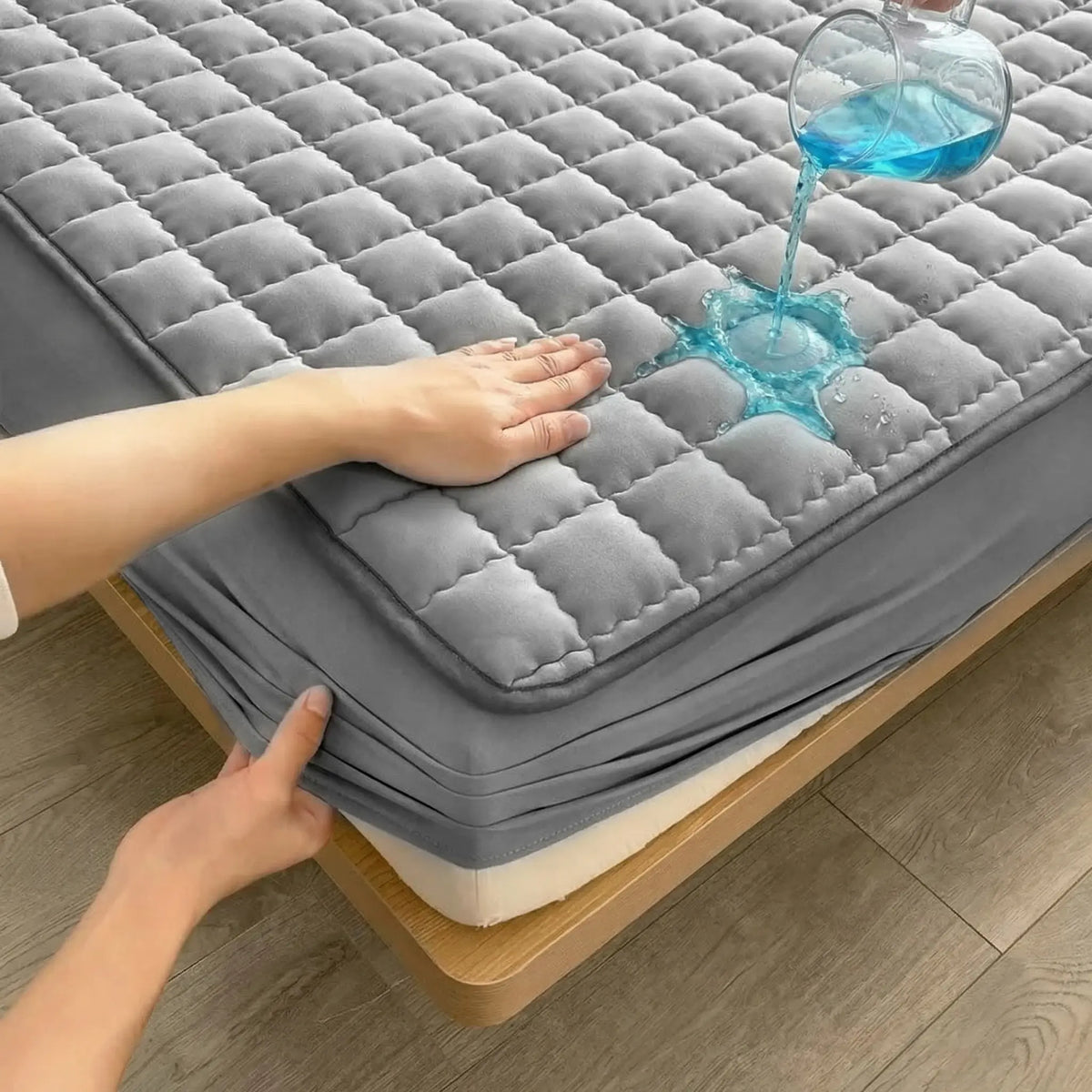 1PC Waterproof Mattress Protector (without pillowcase and pillow), Noiseless Deep Pocket Fitted Sheet, Soft & Comfortable Bed Cover, Available in Multiple Sizes, Durable and Machine Washable, Ideal for Bedroom and Home Use para colchon  bed sheet set summ