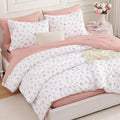 Andency Floral Twin Comforter Set, 5 Pieces Cute Pink Coquette Bedding