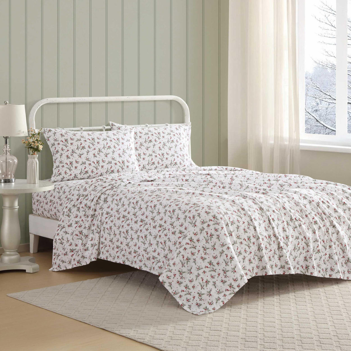 Laura Ashley - Twin Sheet Set with Fitted Sheet & Pillowcase