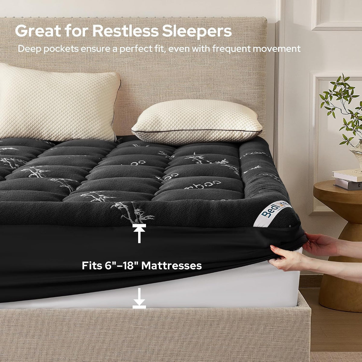 BEDLORE King Mattress Topper, Thick Soft Pillow Top Bed Topper