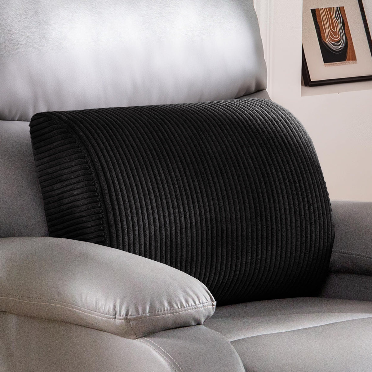 HIGOGOGO Lumbar Support Pillow for Recliner Chair/Accent Chair/Couch, Memory Foam Back Support Cushion for Elderly, Recliner Cushions for Back Rest, Pain Relief, Reading, Washable Cover, Brown