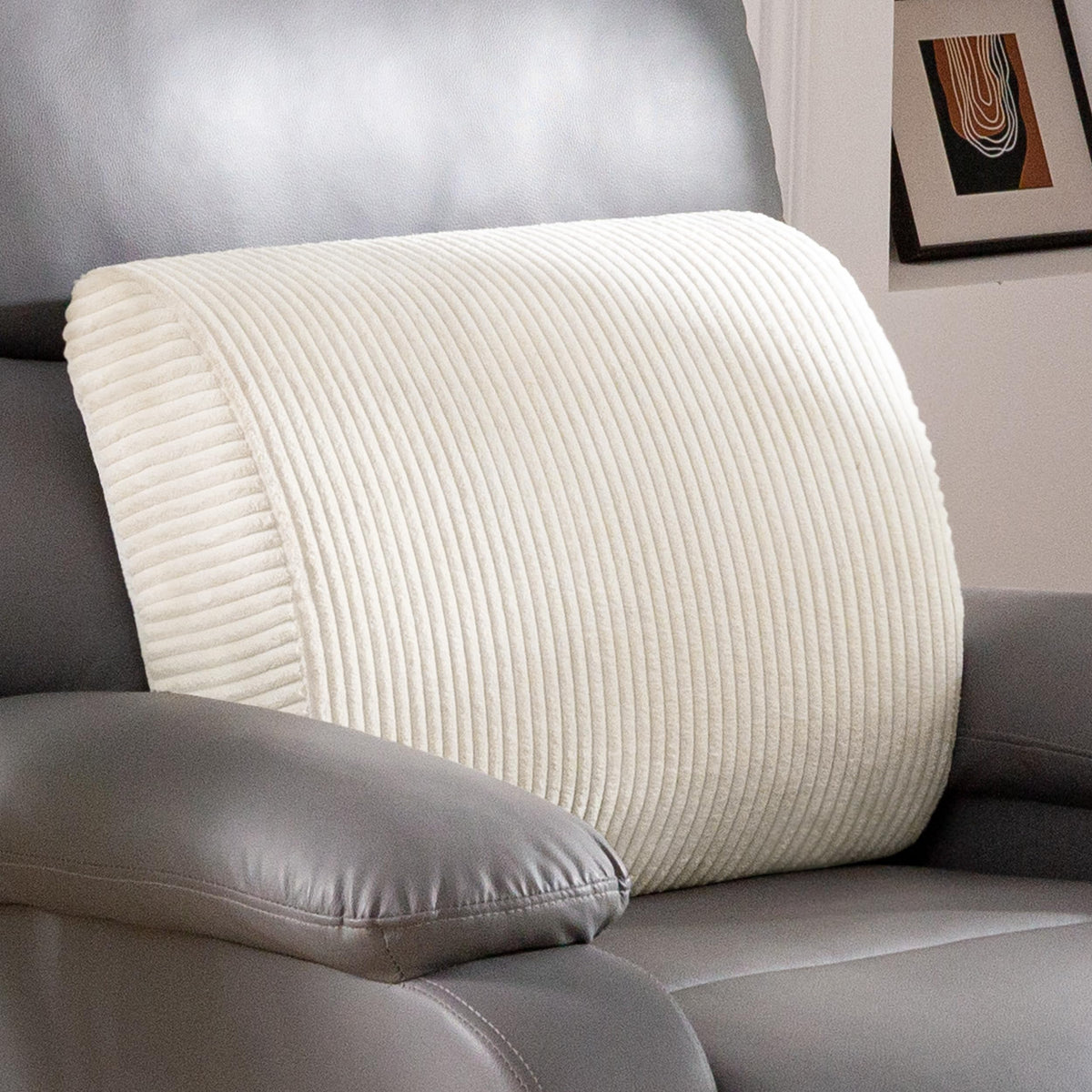 HIGOGOGO Lumbar Support Pillow for Recliner Chair/Accent Chair/Couch, Memory Foam Back Support Cushion for Elderly, Recliner Cushions for Back Rest, Pain Relief, Reading, Washable Cover, Brown