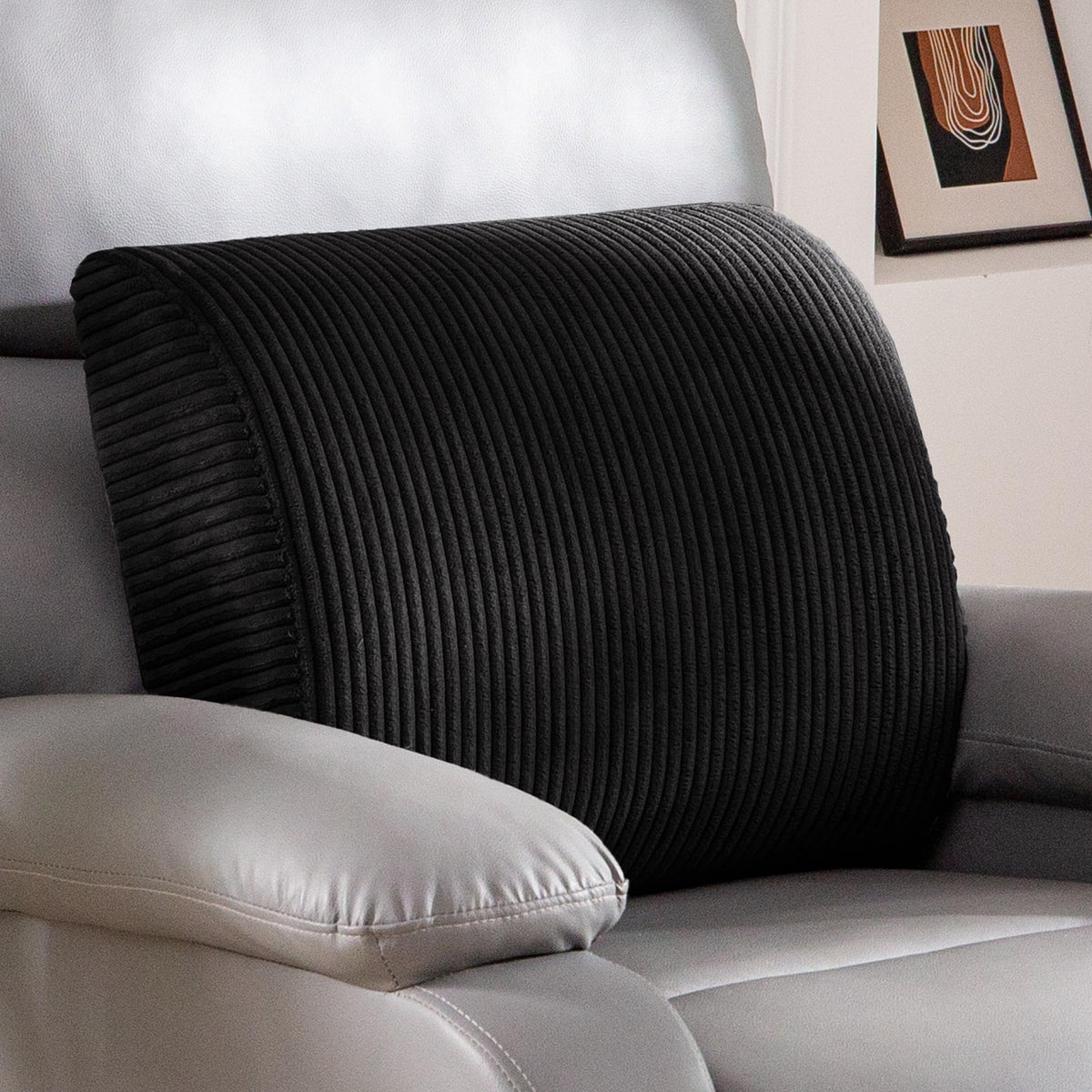 HIGOGOGO Lumbar Support Pillow for Recliner Chair/Accent Chair/Couch, Memory Foam Back Support Cushion for Elderly, Recliner Cushions for Back Rest, Pain Relief, Reading, Washable Cover, Brown