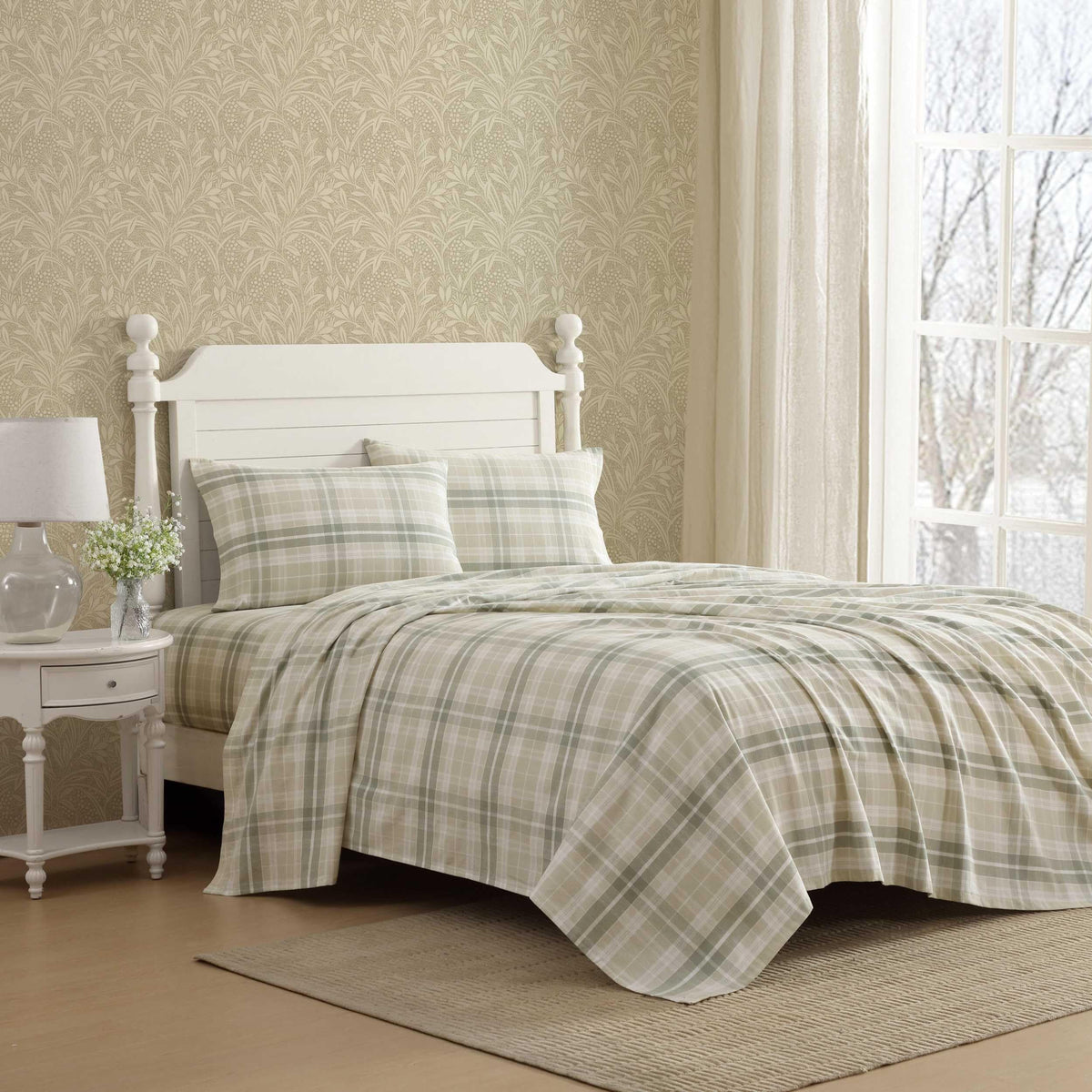 Laura Ashley - Twin Sheet Set with Fitted Sheet & Pillowcase