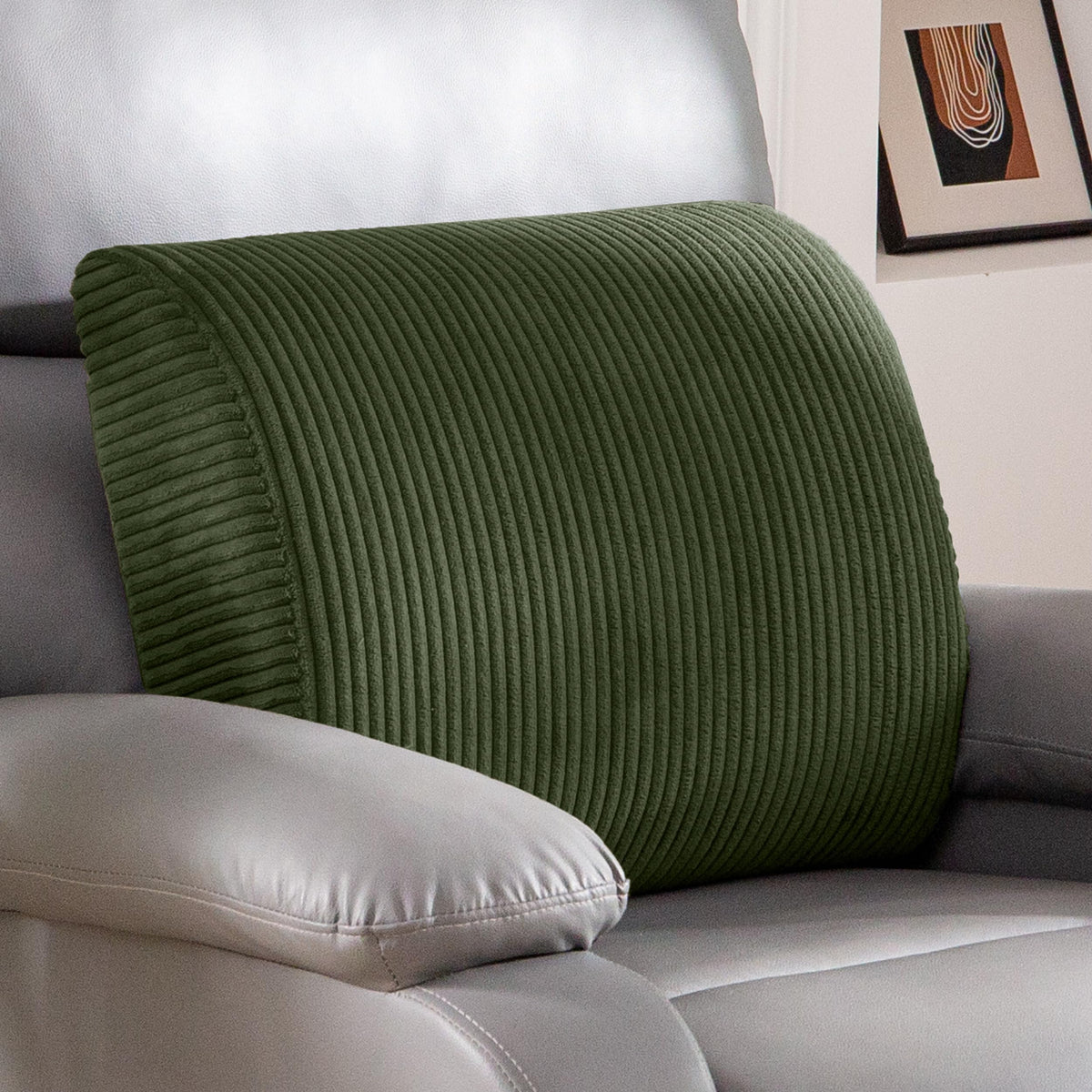 HIGOGOGO Lumbar Support Pillow for Recliner Chair/Accent Chair/Couch, Memory Foam Back Support Cushion for Elderly, Recliner Cushions for Back Rest, Pain Relief, Reading, Washable Cover, Brown