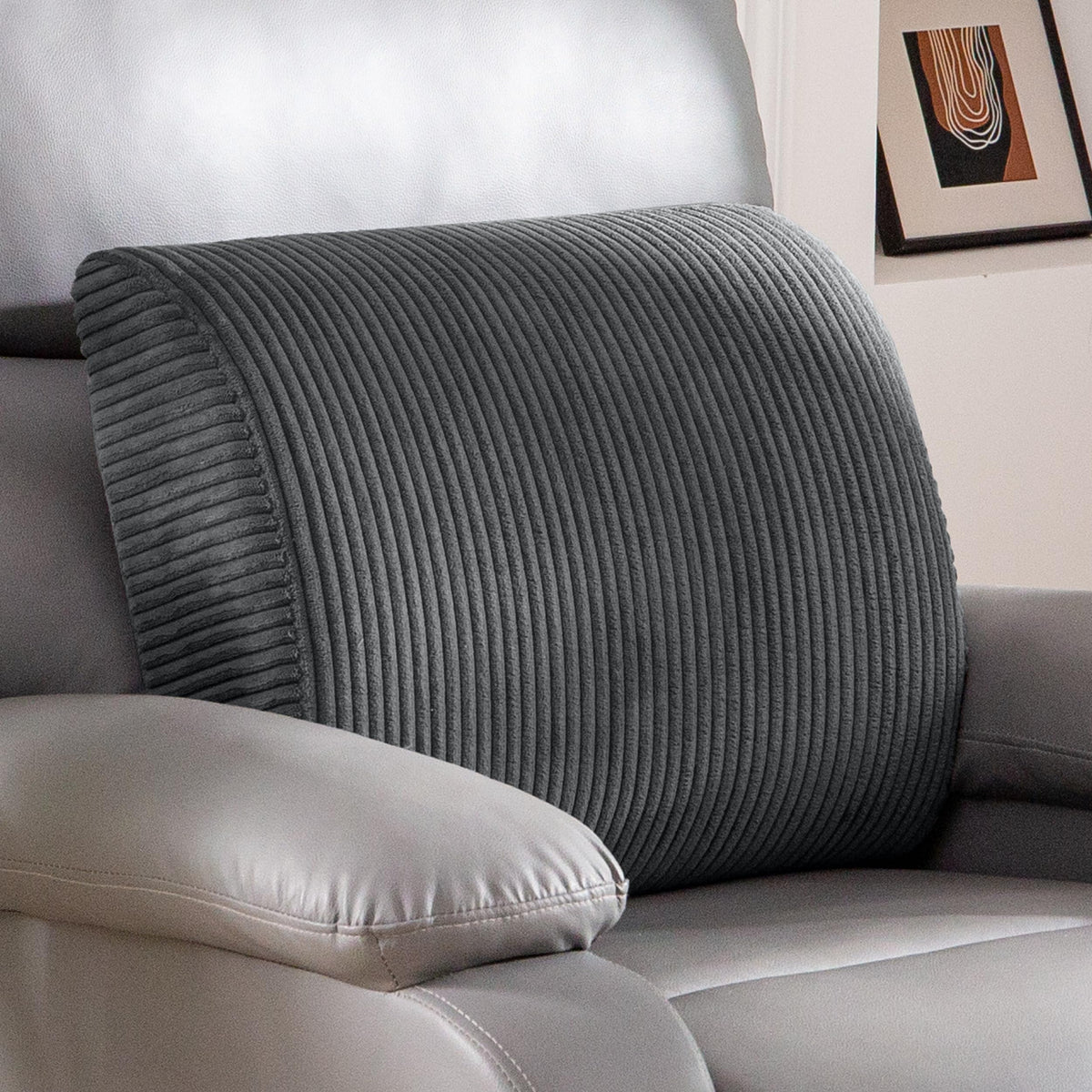 HIGOGOGO Lumbar Support Pillow for Recliner Chair/Accent Chair/Couch, Memory Foam Back Support Cushion for Elderly, Recliner Cushions for Back Rest, Pain Relief, Reading, Washable Cover, Brown