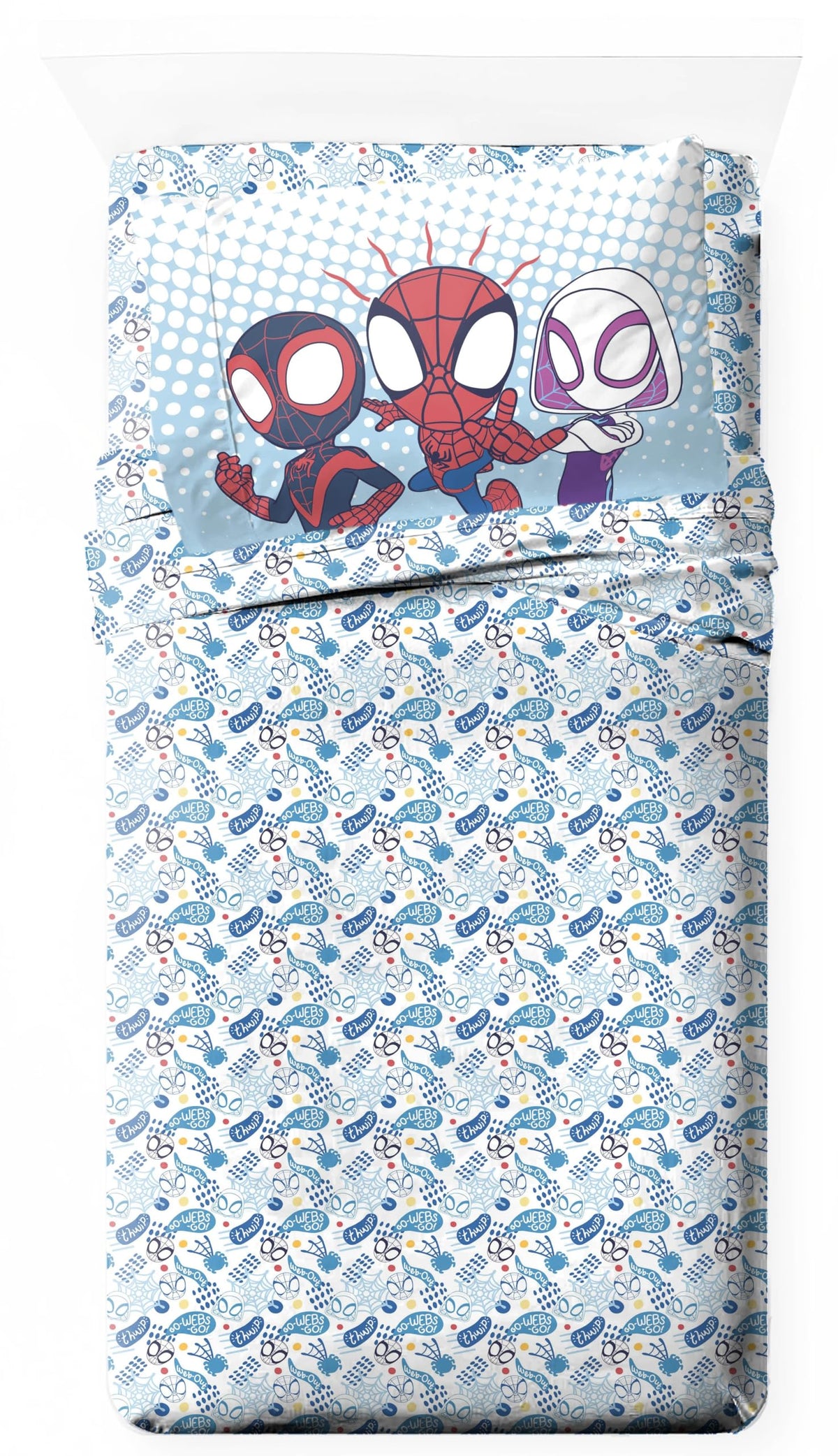 Jay Franco Kids Sheet Set with Fitted, Flat Sheets & Pillow Cover - Ultra-Soft Bedding with Pillowcase for Room Decor, White - Monster Jam, 3 Piece Toddler