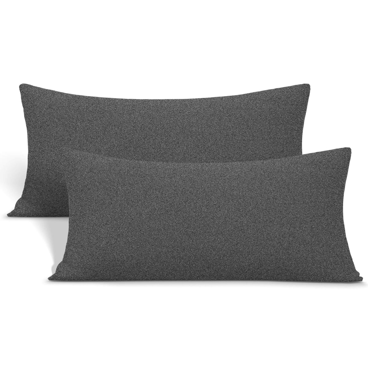N&Y HOME Jersey Knit Pillow Cases Standard/Queen Set of 2, Light Gray