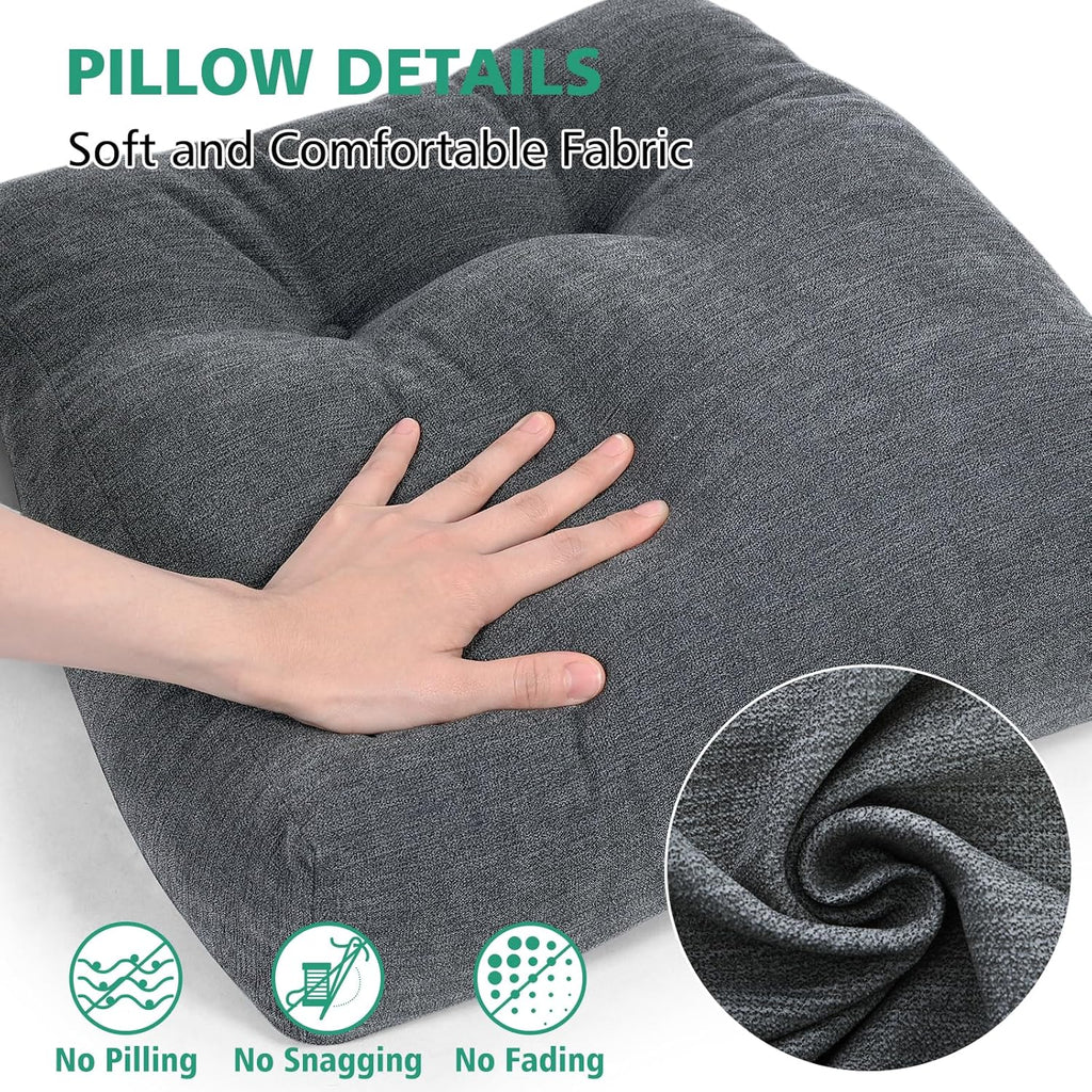 Shinnwa Lumbar Support Pillow for Office Chair, Memory Foam Back Support Pillow for Back Pain Relief, Car, Chair and Couch, 17.5x15x4.5in, Charcoal