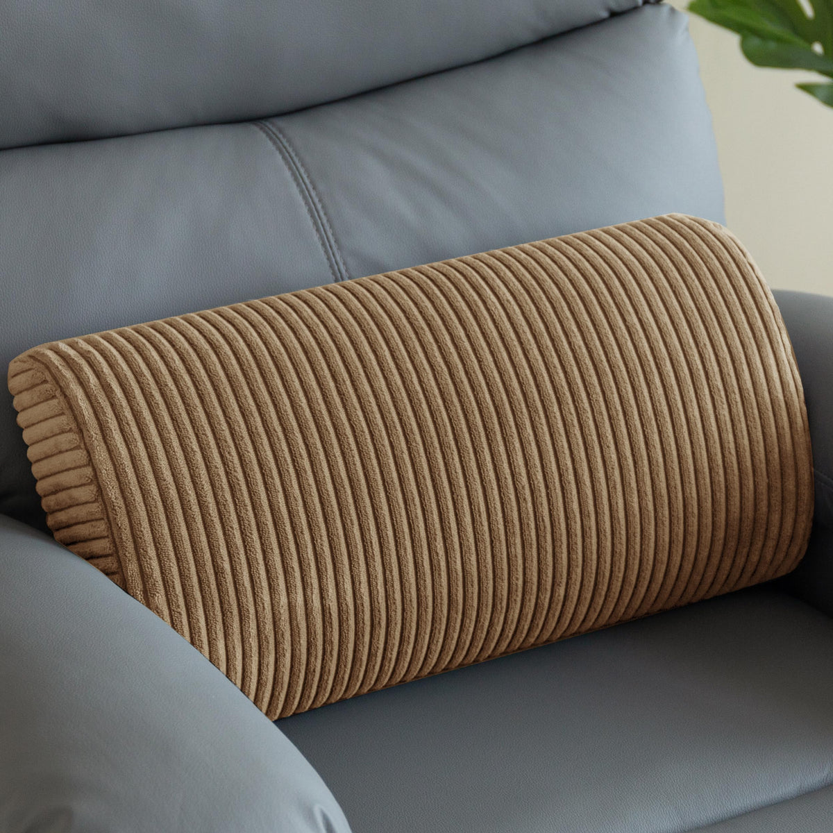 HIGOGOGO Lumbar Support Pillow for Recliner Chair/Accent Chair/Couch, Memory Foam Back Support Cushion for Elderly, Recliner Cushions for Back Rest, Pain Relief, Reading, Washable Cover, Brown