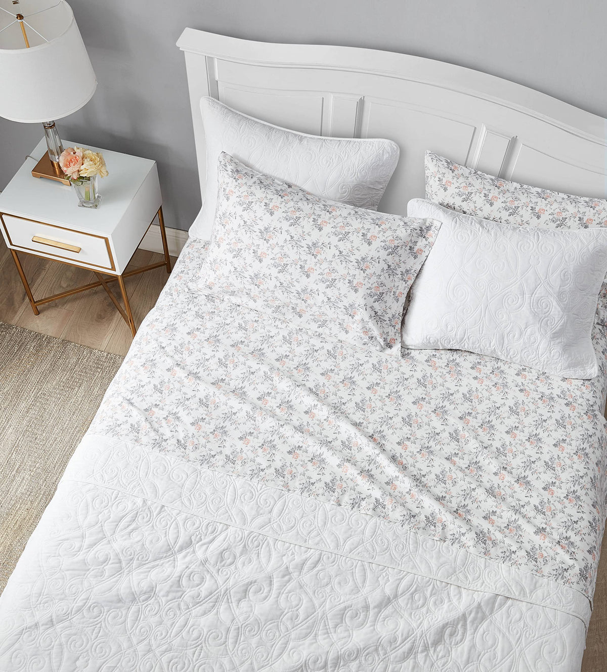 Laura Ashley - Twin Sheet Set with Fitted Sheet & Pillowcase
