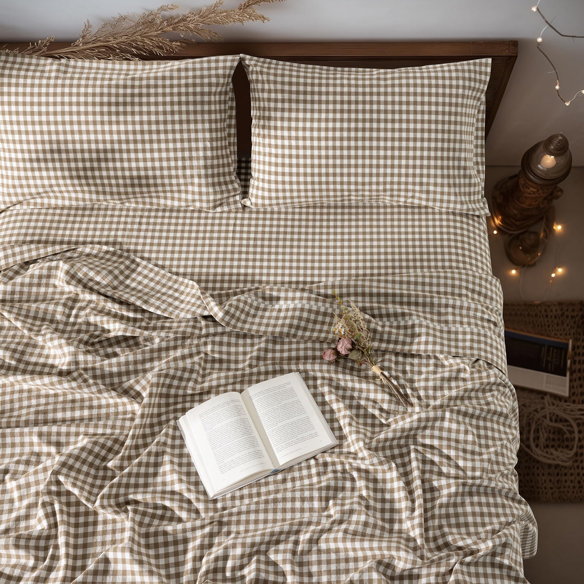 LBRO2M 100% French Pure Linen Sheet Set 4Pcs, 16" Deep Pocket Queen Size