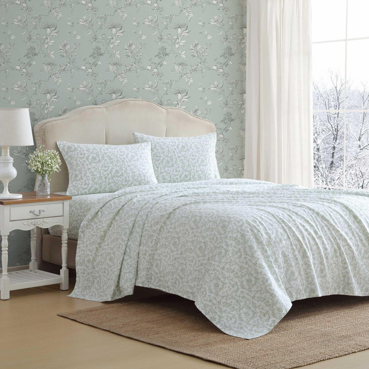 Laura Ashley - Twin Sheet Set with Fitted Sheet & Pillowcase