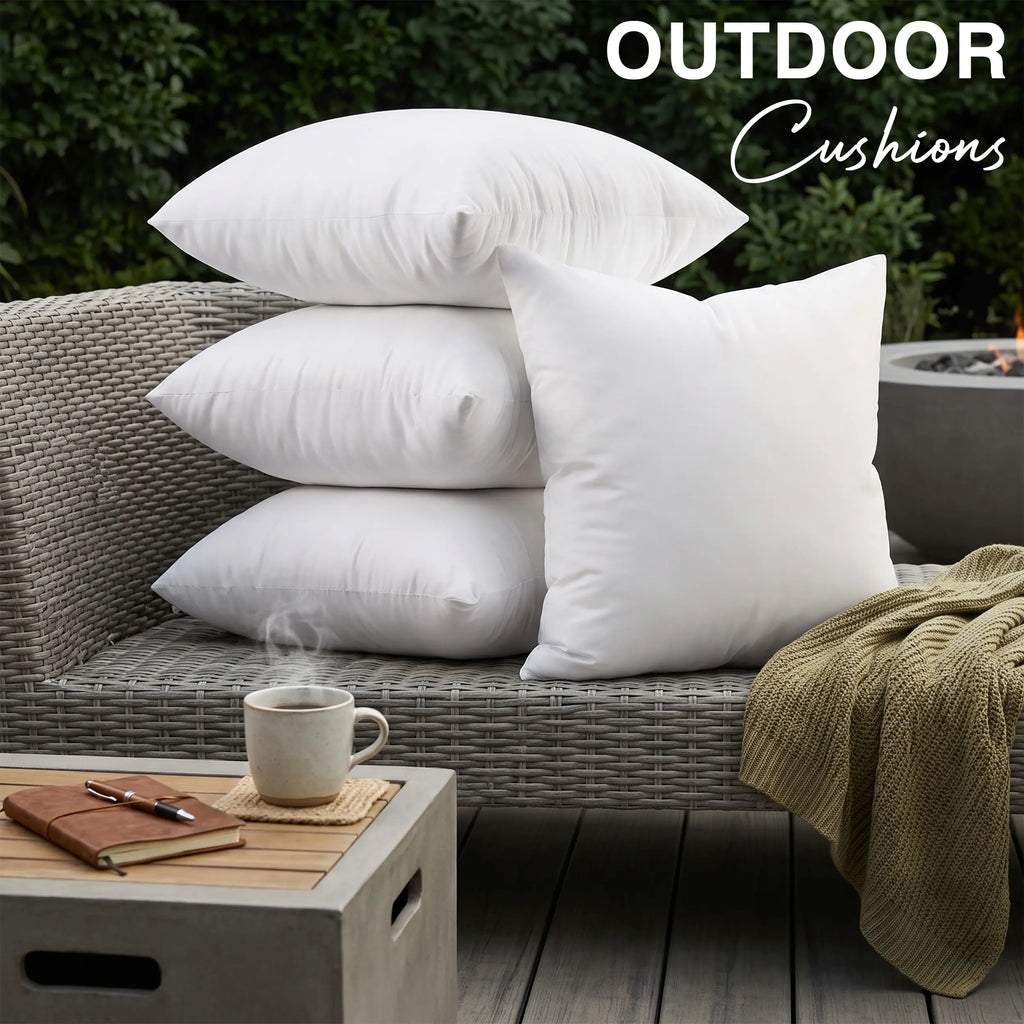 Utopia Bedding Outdoor Lumbar Pillow Inserts (Pack of 2, Pack of 4) - White Smooth 7D Virgin Polyester Fabric, Soft, Durable, Water-Resistant, Breathable, Ergonomic Posture Support, Hand Wash Only for Patio-Porch Furniture