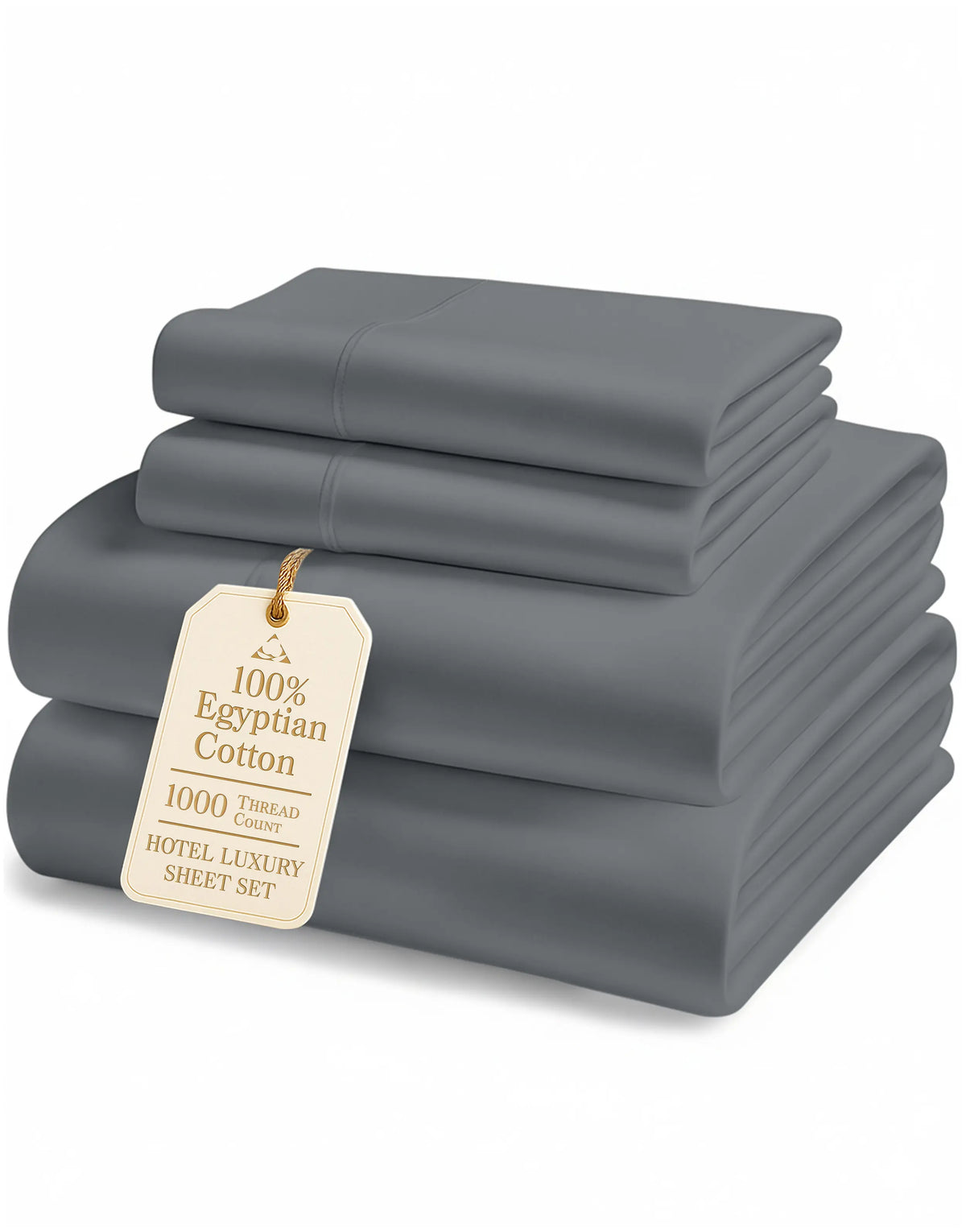 LANE LINEN 1000 Thread Count 100% Egyptian Cotton Sateen Sheet Set, OEKO-TEX Certified, 15" Deep Pocket, Naturally Cooling & Breathable, Hotel Luxury Bedding