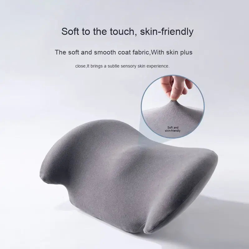 【NewYear2026】Contoured Durable Supportive Memory Foam Lumbar Support Pillow with Strap - Pressure-Distributing, Fits Car & Chair, Pain Relief Ergonomic Cushion for Car Interior Accessories, Office Chair (Black)