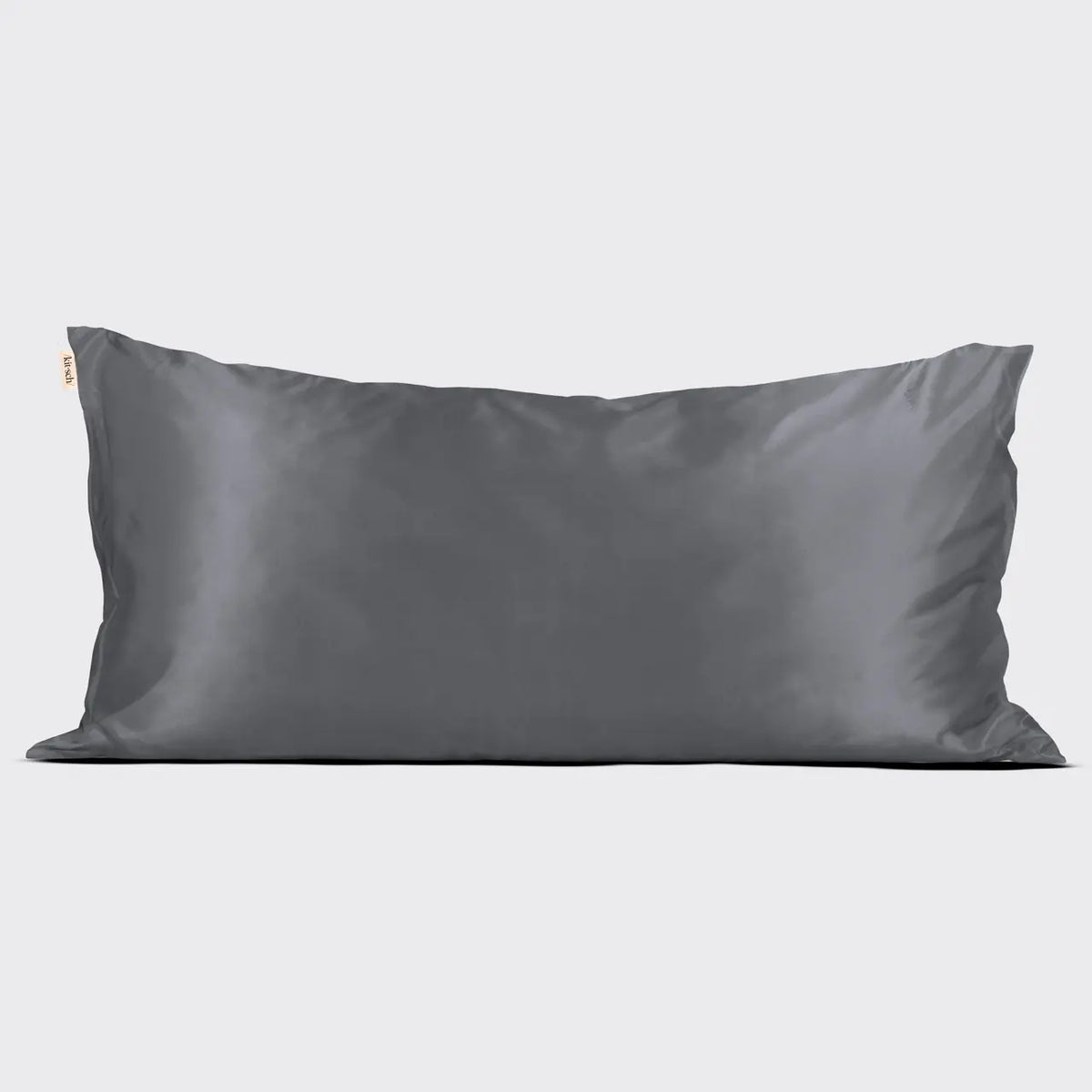 Kitsch Satin Pillowcase with Zipper for Hair & Skin, Softer Than Silk Pillow Cases, Wrinkle-Free, Smooth and Cooling Satin Pillow Covers, King Size 19"x36", Charcoal