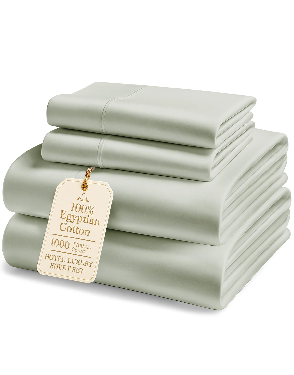 LANE LINEN 1000 Thread Count 100% Egyptian Cotton Sateen Sheet Set, OEKO-TEX Certified, 15" Deep Pocket, Naturally Cooling & Breathable, Hotel Luxury Bedding