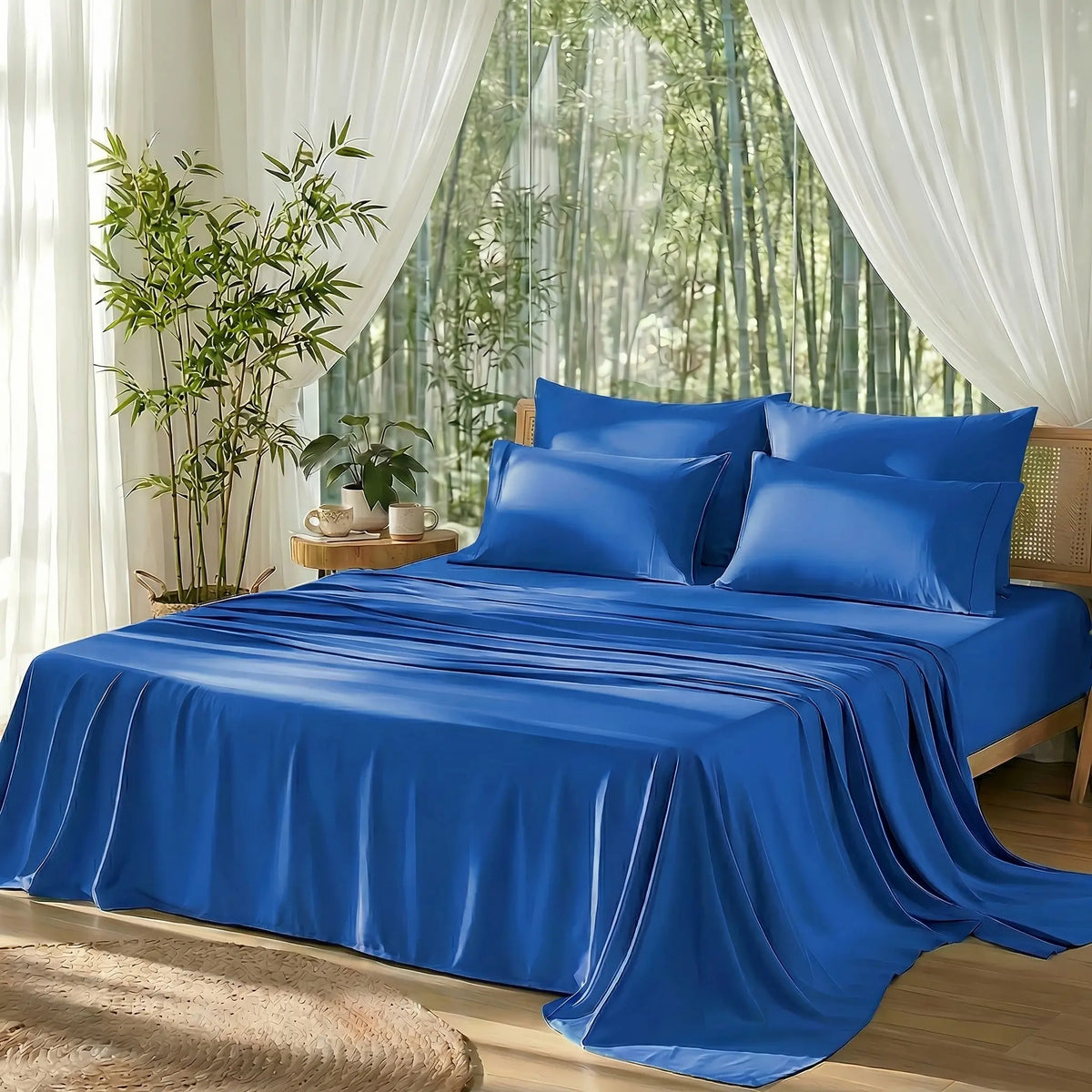 【Memorial Day Deals】Bamboo-Derived Sheet Set – 3/4-Piece Breathable, Hotel-Style Ultra-Soft, 16" Deep Pocket, Wrinkle-Resistant & Fade-Resistant bed accessories natural fabric springglowup