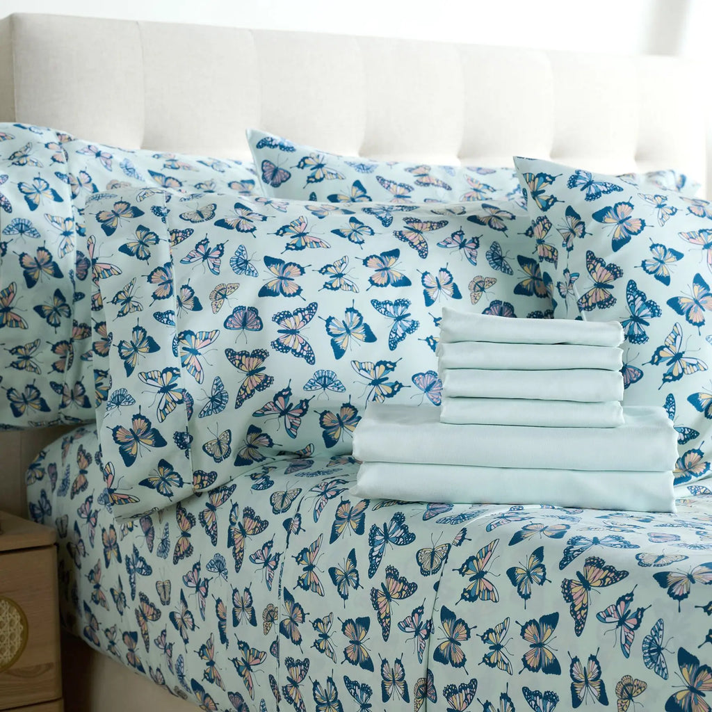 Home Reflections 2pk Double Brushed Sheet Sets with Extra Cases