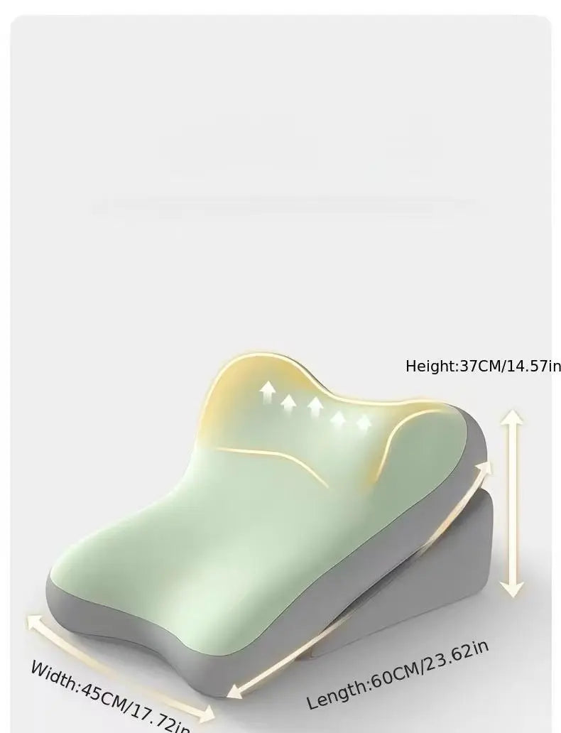 Memory Foam Mattress and Pillow for Lying, Sitting, and Reclining, Featuring Adjustable Back Support, Ergonomic Reading Pillow, Neck and Waist Protection, and A Multi-functional Elevation Pad for Relaxation and Gaming