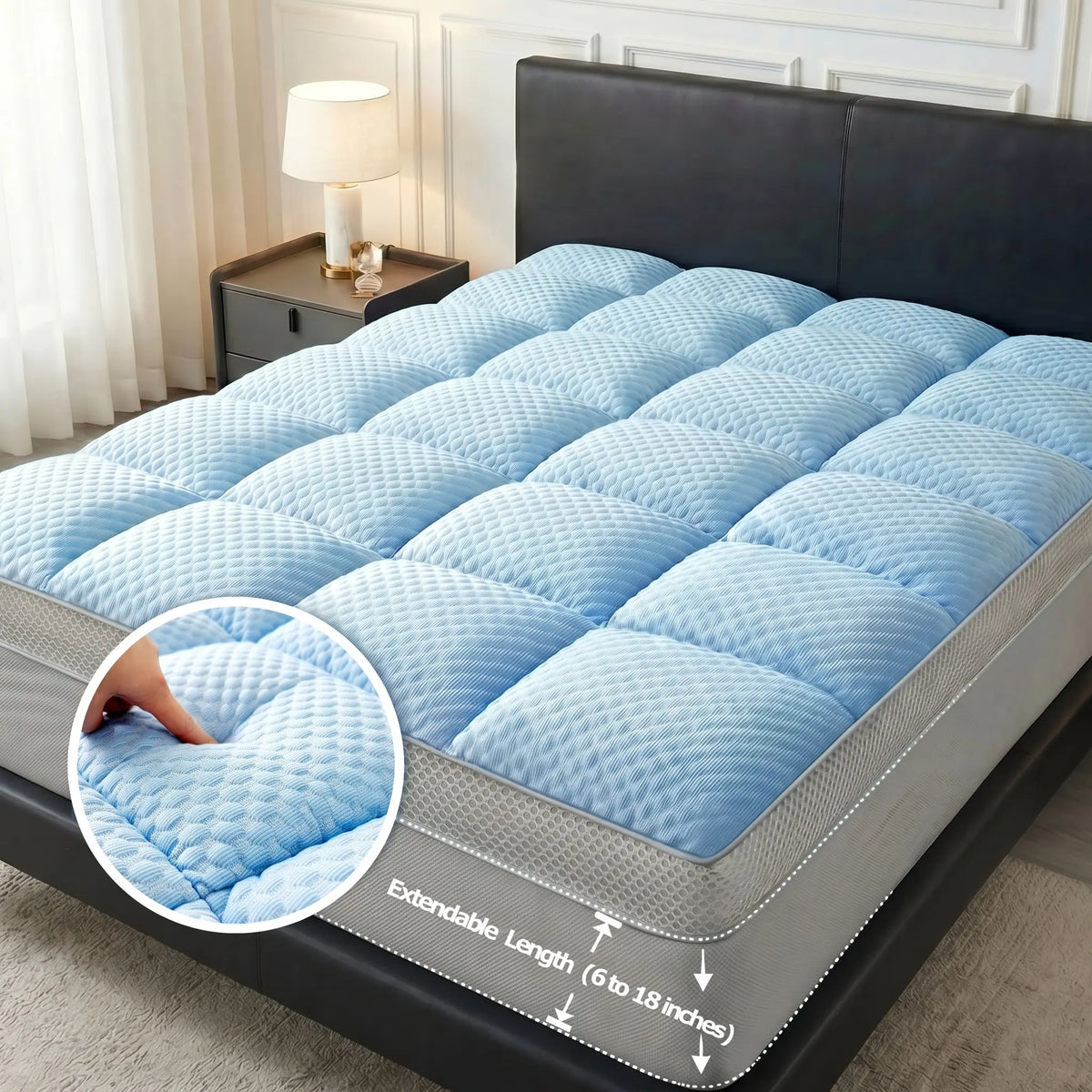 【Memorial Day Deals】Cooling Mattress Topper – Arctic Chill Fiber Technology, Ultra-Breathable 3D Airflow, Machine Washable, for Hot Sleepers, Night Sweats, Home & Guest Use aesthetic decor tiktokshopspringglowup