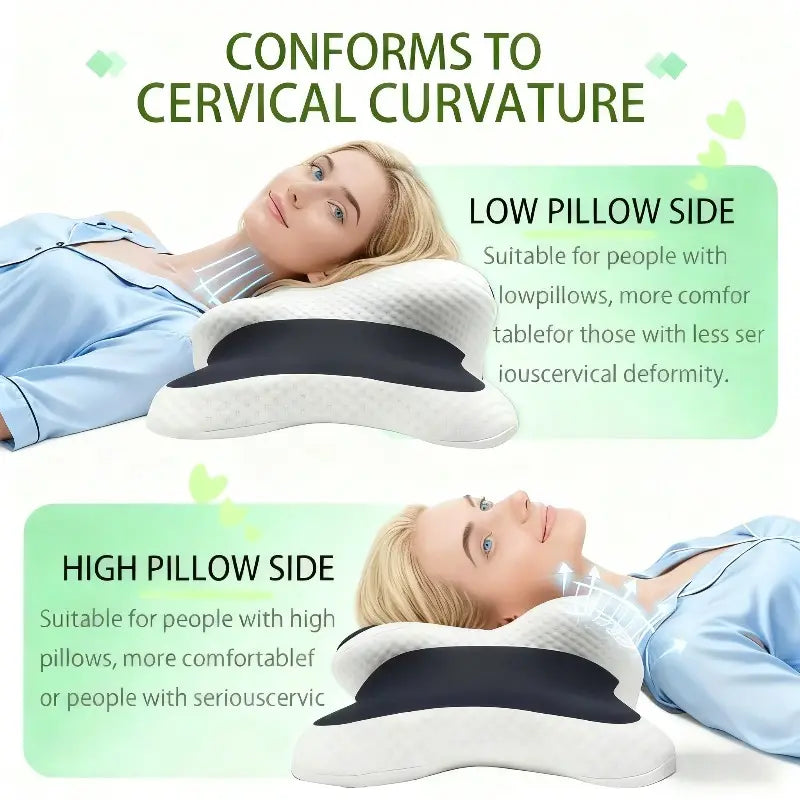 A cervical pillow that conforms to ergonomics, with slow rebound support, breathable and cool fabric, and machine washable pillowcase, suitable for side sleeping, back sleeping, and prone sleeping, providing gentle cervical comfort