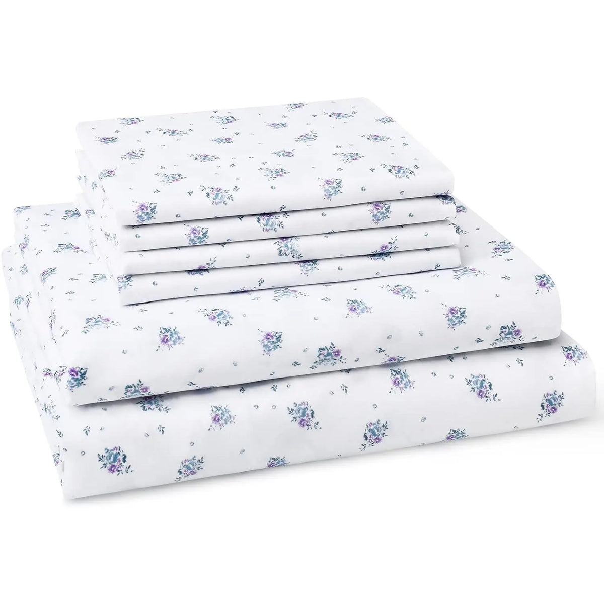 Queen Sheet Set 6 Pieces ,Cottage Core Botanical Patterned Sheets, Victorian Flower Microfiber Bedding Decor