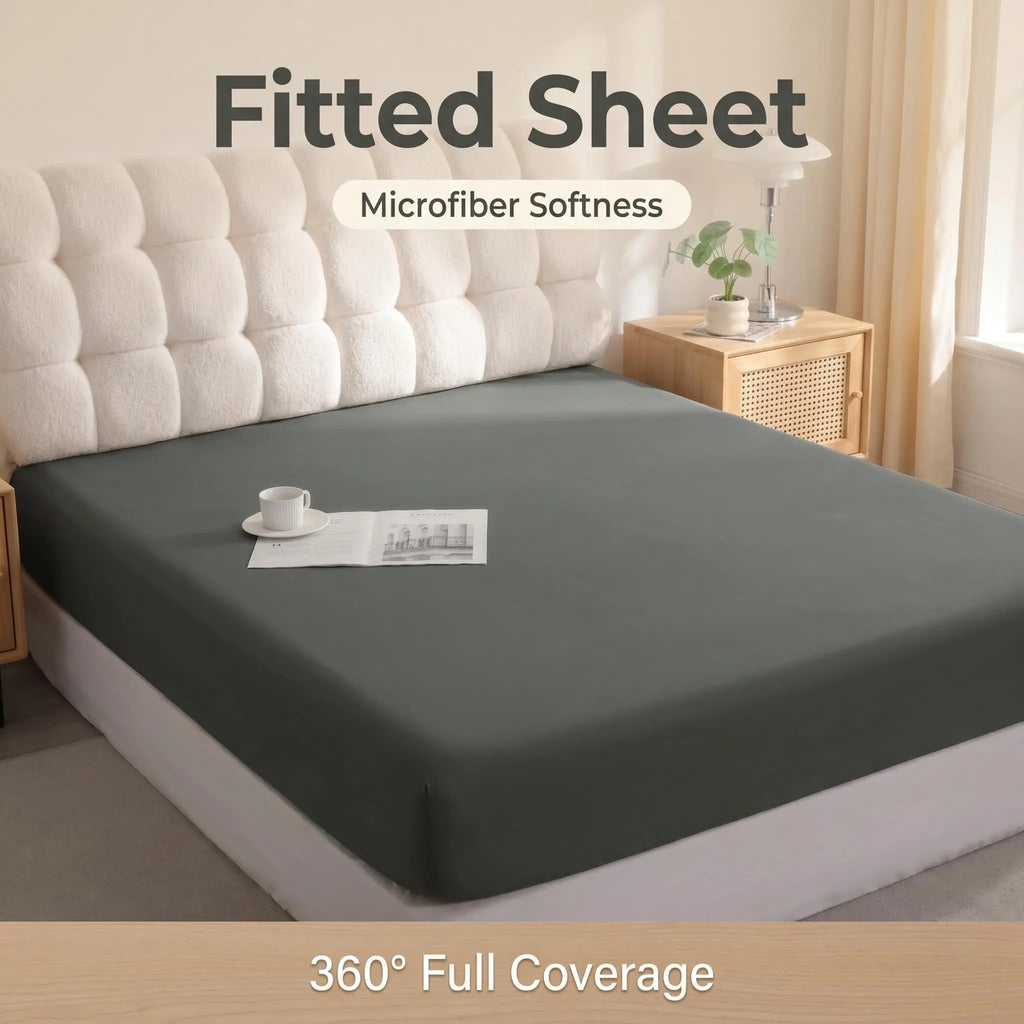 NTBAY Fitted Bed Sheet - Deep Pocket Fit Soft Comfy Bedding, Brushed Microfiber Breathable Wrinkle-Free Cover, All-Around Elastic Stays in Place, No Shrink, Chlorine-Free Bleach Safe, Tumble Dry Low, Oeko-Tex Certified