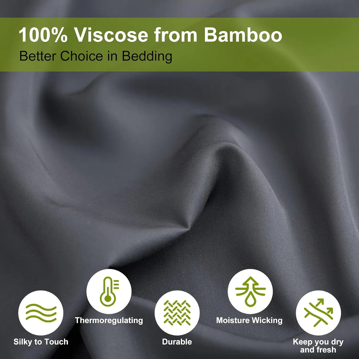 Soft Bamboo Sheets Twin/Full/Queen/King Size - Cooling Bamboo Bed Sheets for Hot Sleepers, Breathable & Moisture Wicking, Hotel Luxury Bedding Set with Deep Pockets