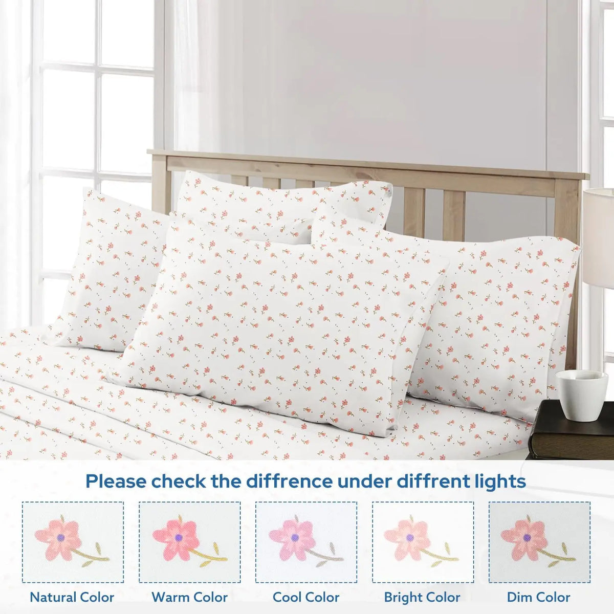 Queen Sheet Set 6 Pieces ,Cottage Core Botanical Patterned Sheets, Victorian Flower Microfiber Bedding Decor
