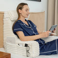 Ergonomic Design Reading Pillow with Armrests, Big Pockets & Soft Cover - Neck Pain Relief, Head Support Bed Wedge for Bedside Reading Corner, Post Surgery Recovery