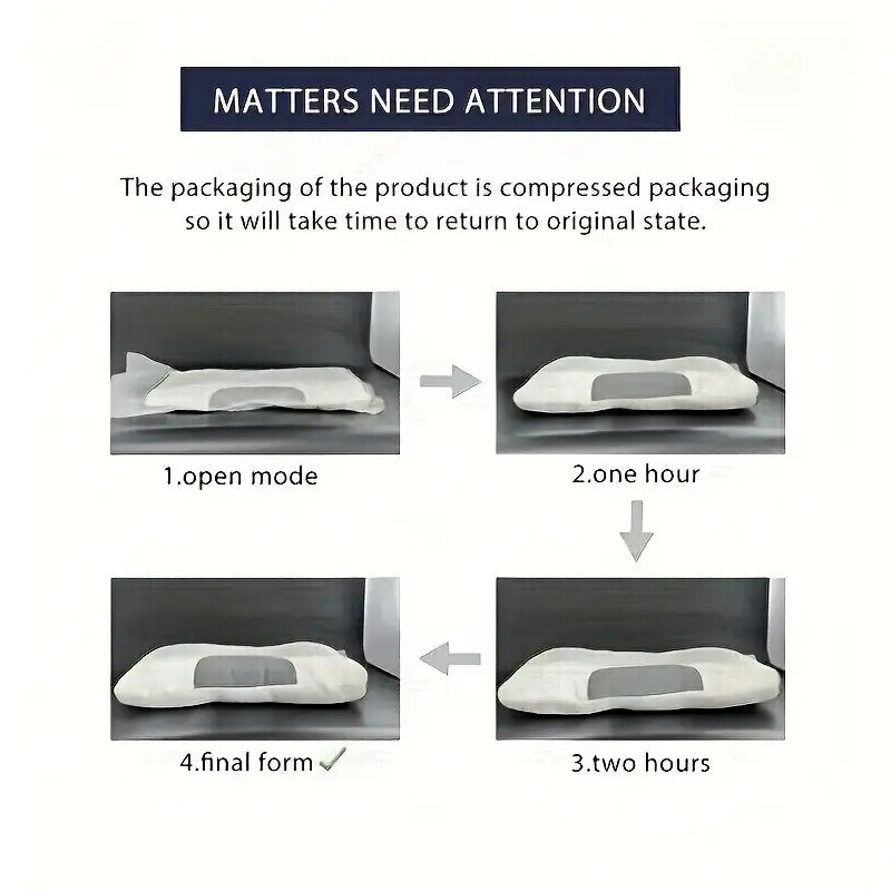 Ergonomic Pillow for Deep Sleep, Neck Support for Side & Back Sleeper, with Durable Polyester Fiber Core, Relief Pillows